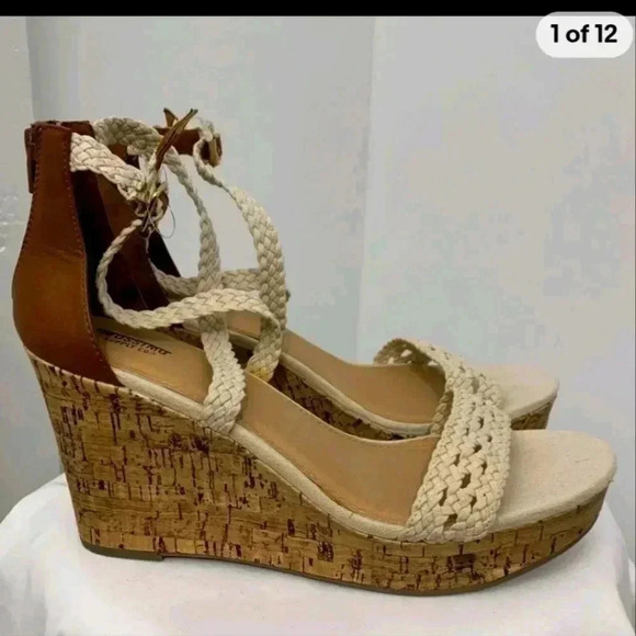 Mossimo Women's Novalee Crochet Wedge Strap Sandals Shoes Size 10 Natural brown - Picture 4 of 4
